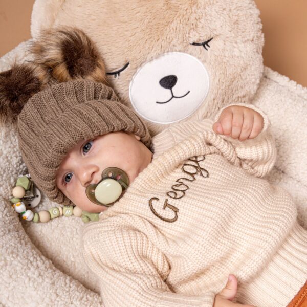 Beer, kussen, beige, Atmosphera