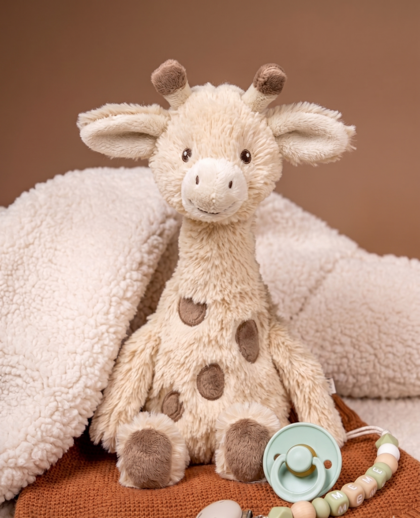 Happy Horse, Giraffe Gus, 32 cm, beige, bruine vlekken, knuffel, baby, kind, vanaf 0 maanden