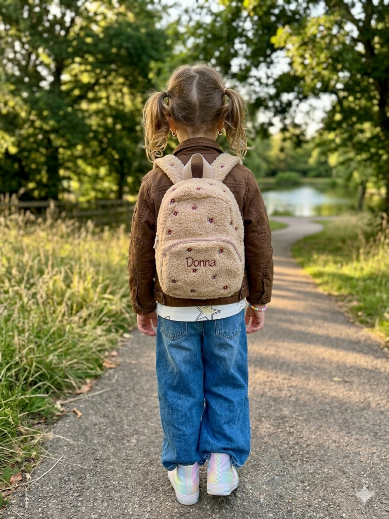 Little Dutch, rugzak, Sand, bloemetje, teddy, personaliseren